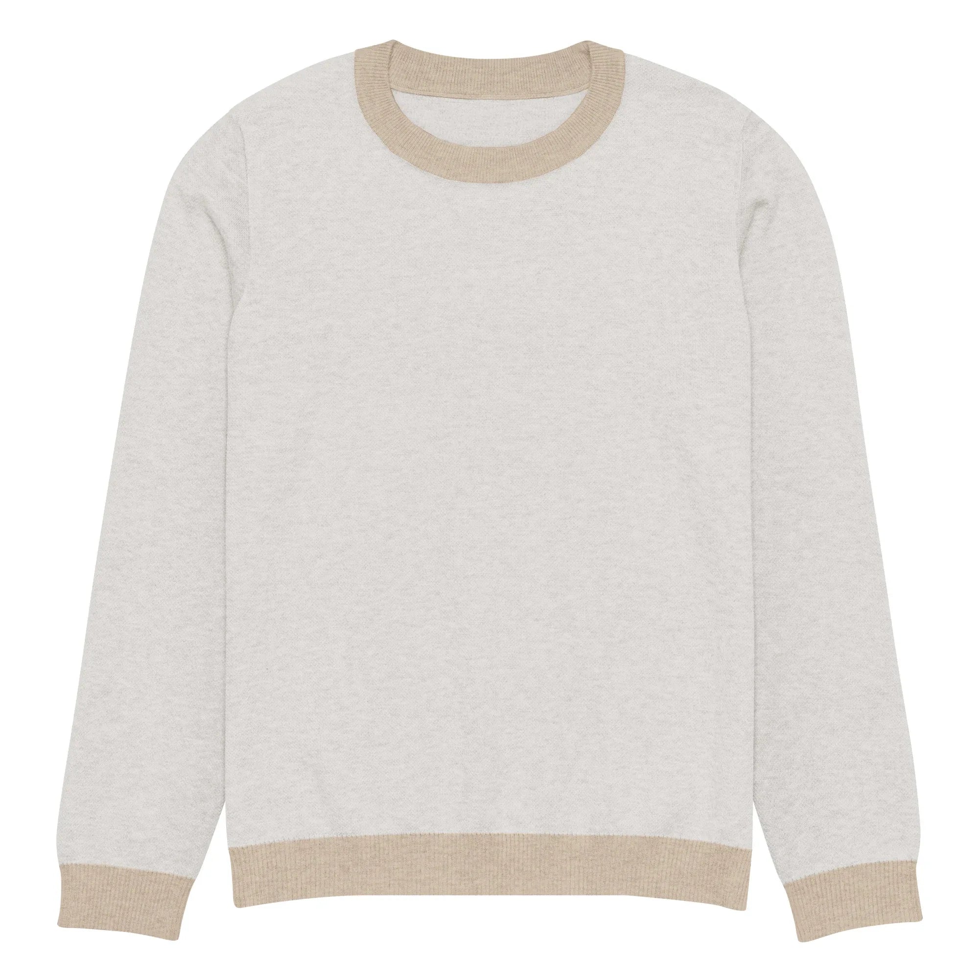 Maglione Girocollo Donna Relaxed Fit – Panna con Rifiniture Tortora | Berniade Alta Moda - berniade