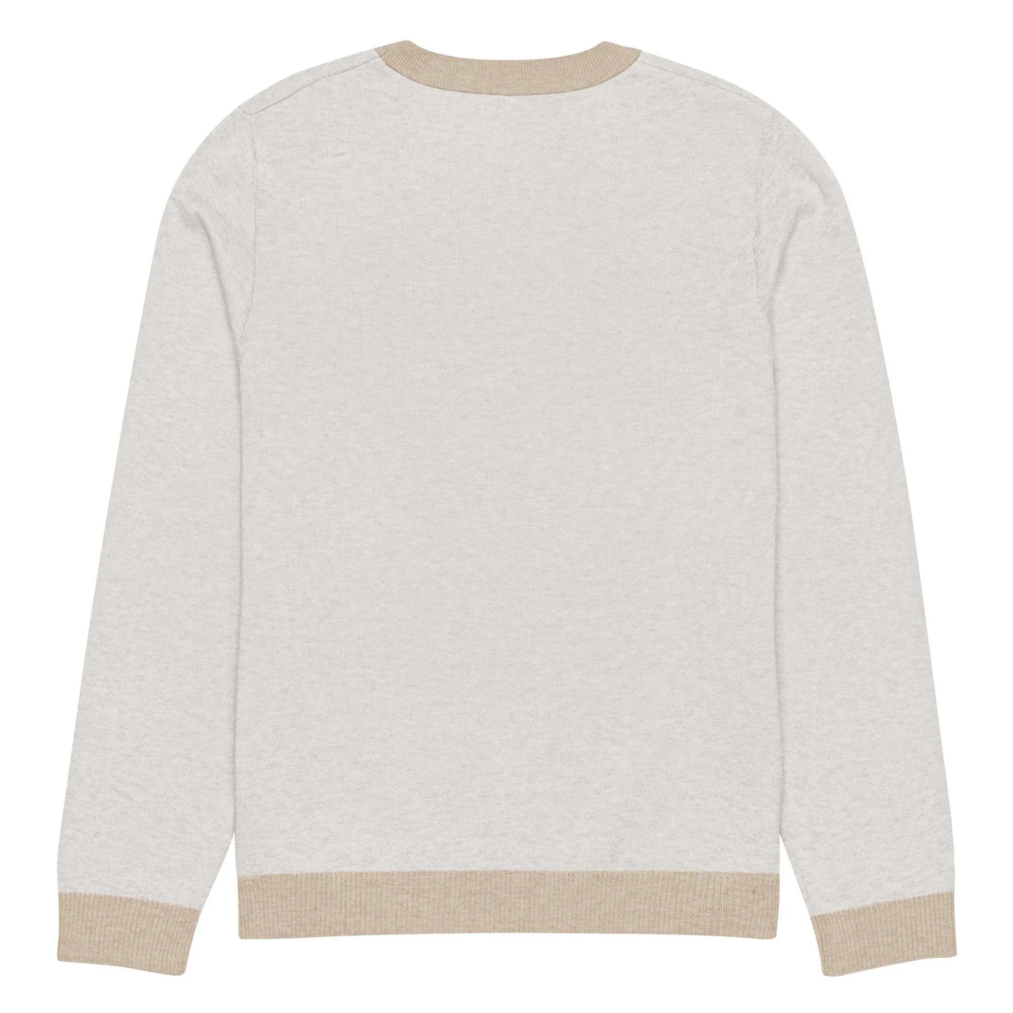 Maglione Girocollo Donna Relaxed Fit – Panna con Rifiniture Tortora | Berniade Alta Moda - berniade