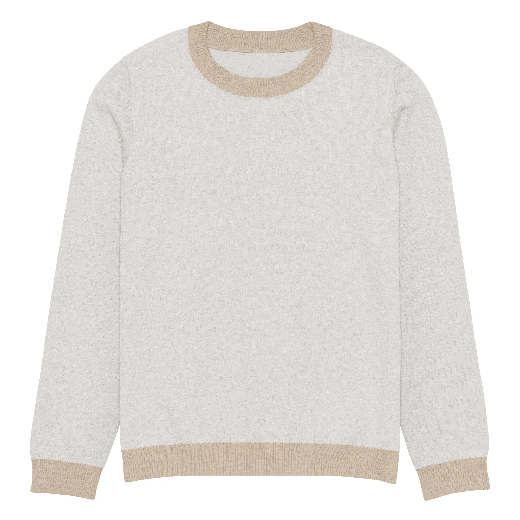 Maglione Girocollo Donna Relaxed Fit – Panna con Rifiniture Tortora | Berniade Alta Moda - berniade