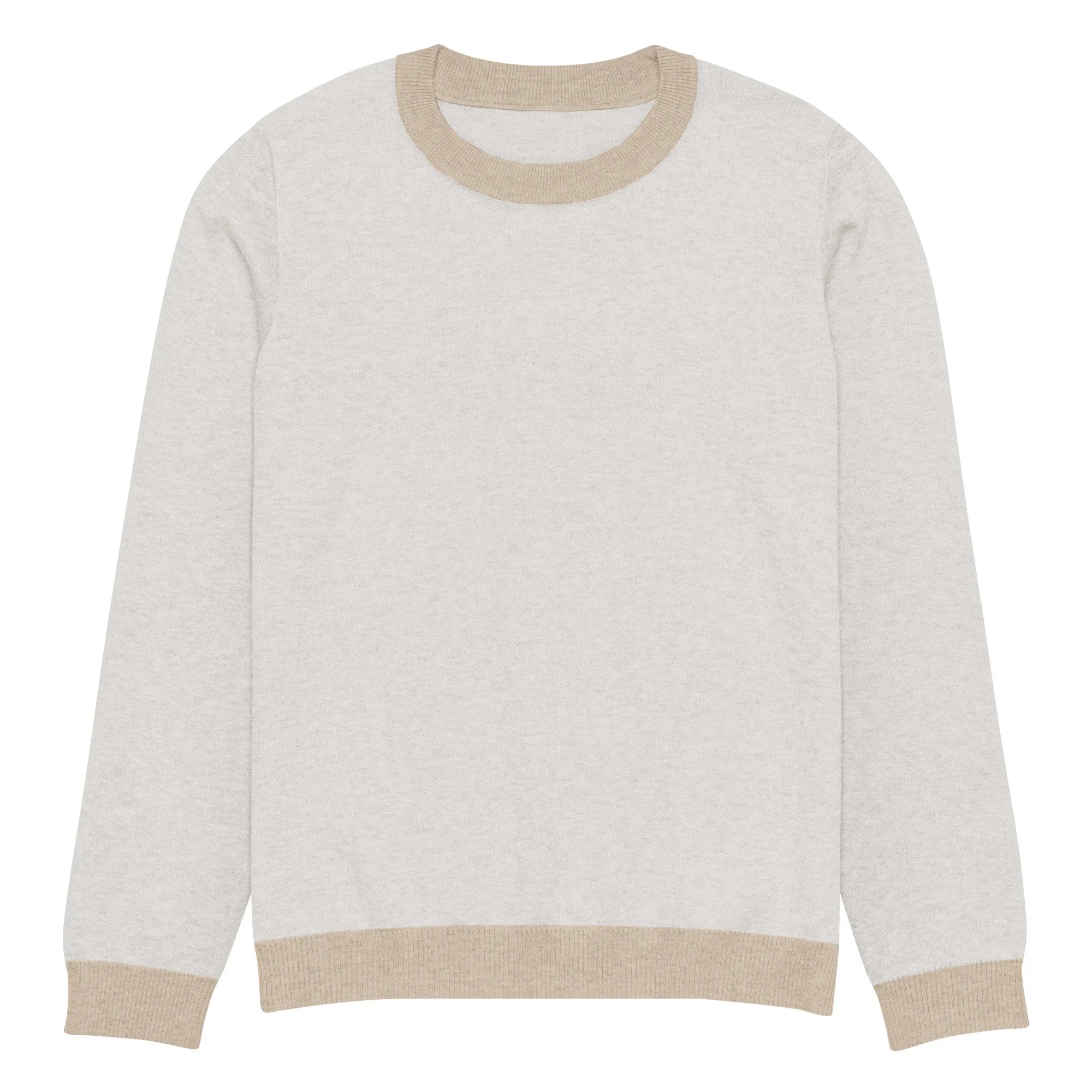 Maglione Girocollo Donna Relaxed Fit – Panna con Rifiniture Tortora | Berniade Alta Moda - berniade