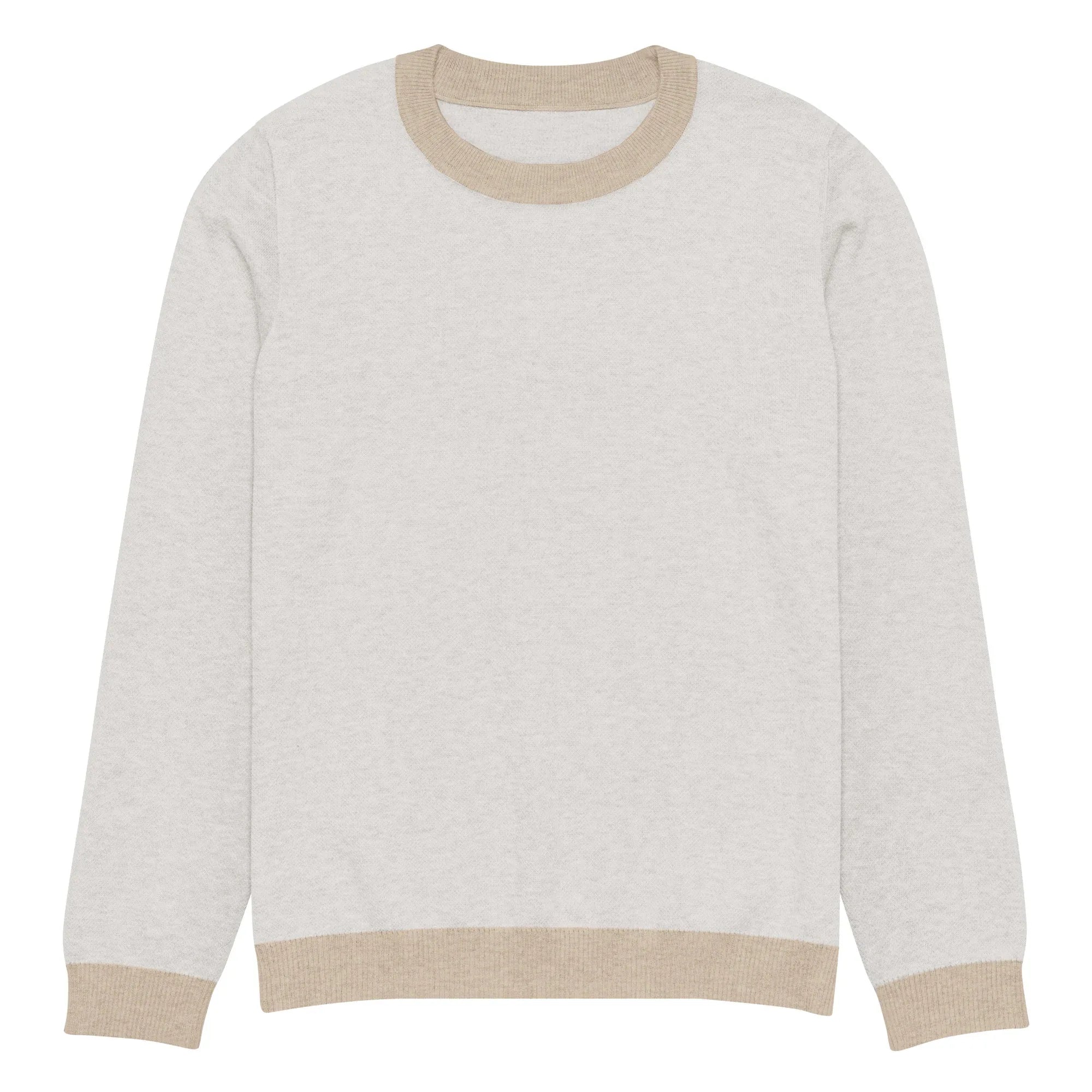 Maglione Girocollo Donna Relaxed Fit – Panna con Rifiniture Tortora | Berniade Alta Moda - berniade