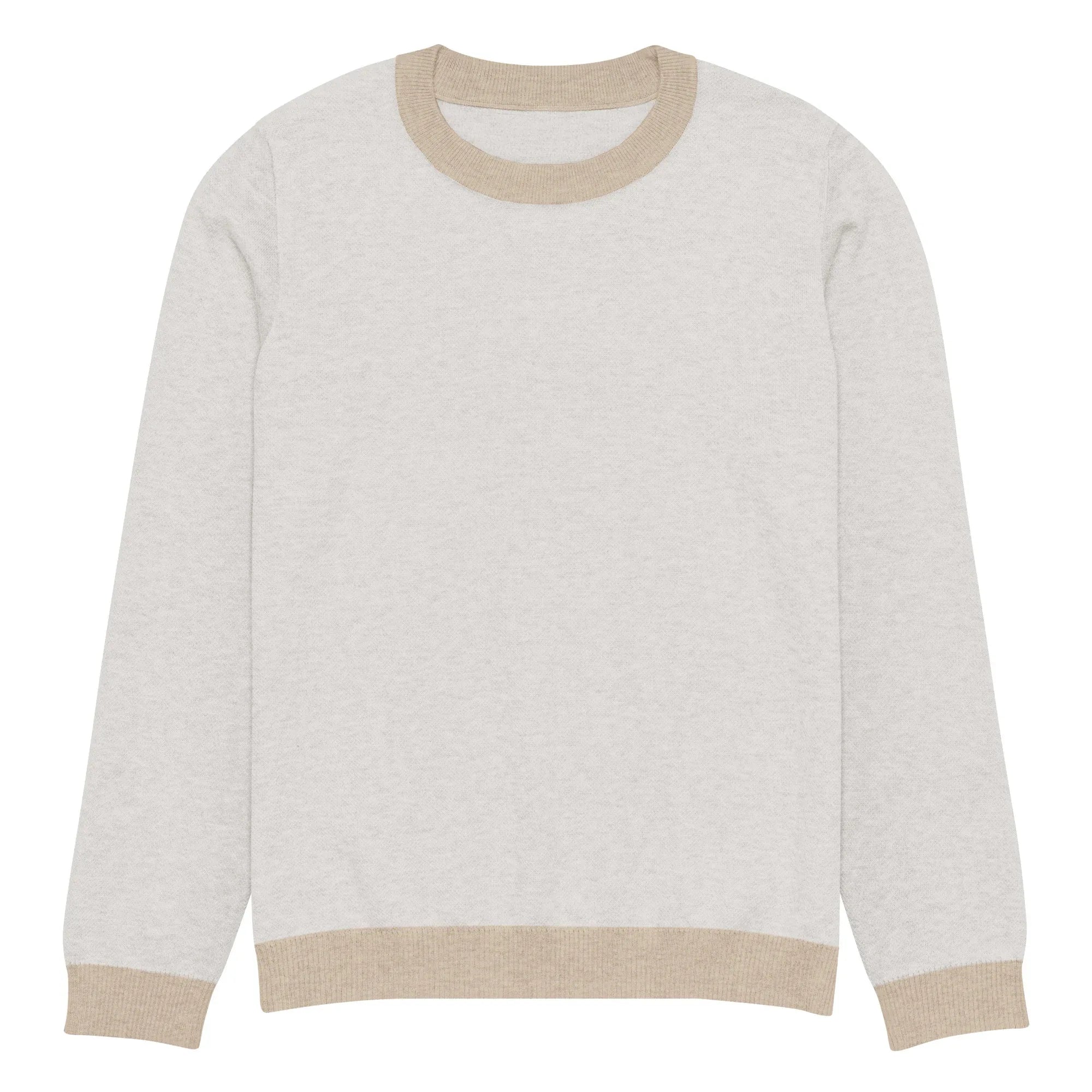 Maglione Girocollo Donna Relaxed Fit – Panna con Rifiniture Tortora | Berniade Alta Moda - berniade