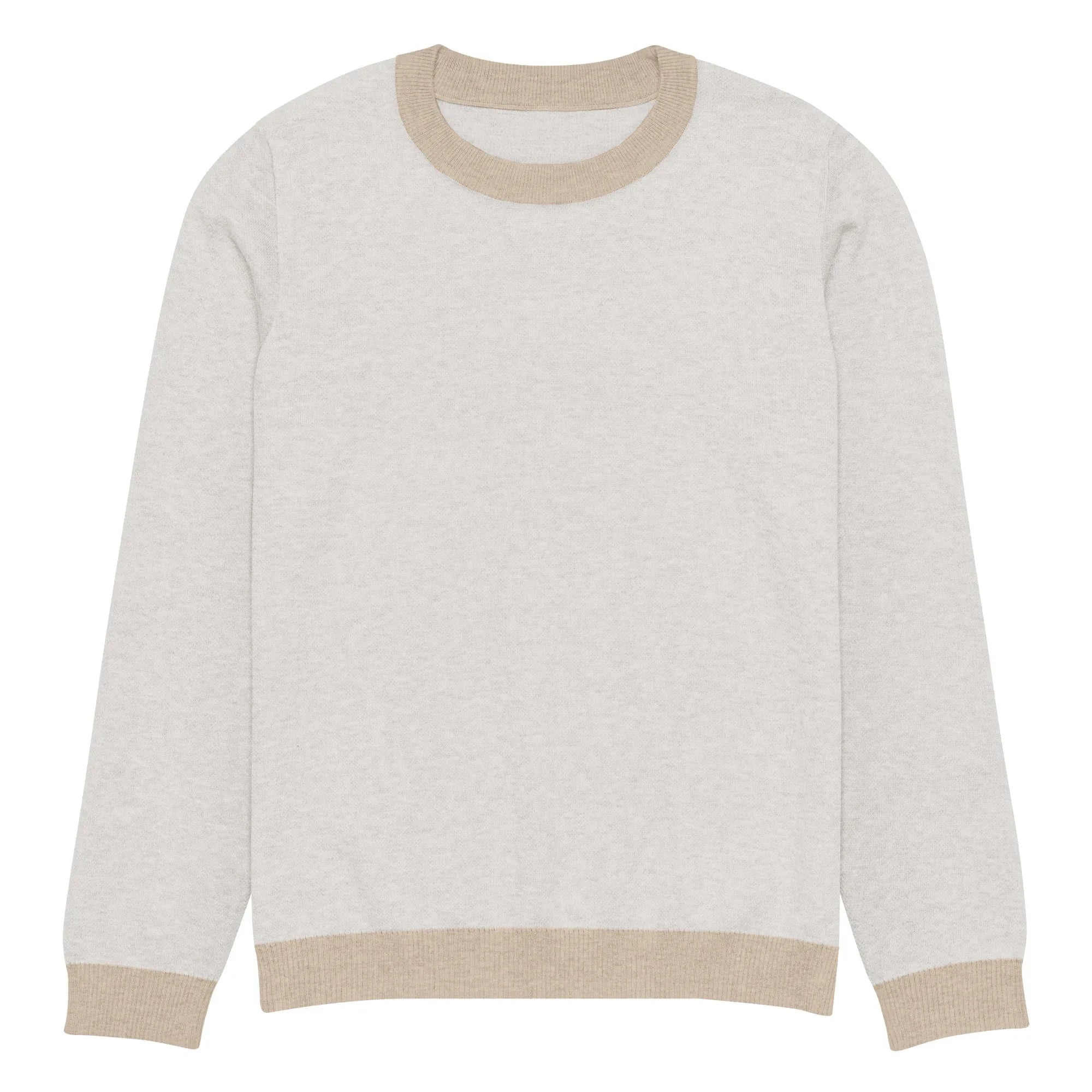 Maglione Girocollo Donna Relaxed Fit – Panna con Rifiniture Tortora | Berniade Alta Moda - berniade