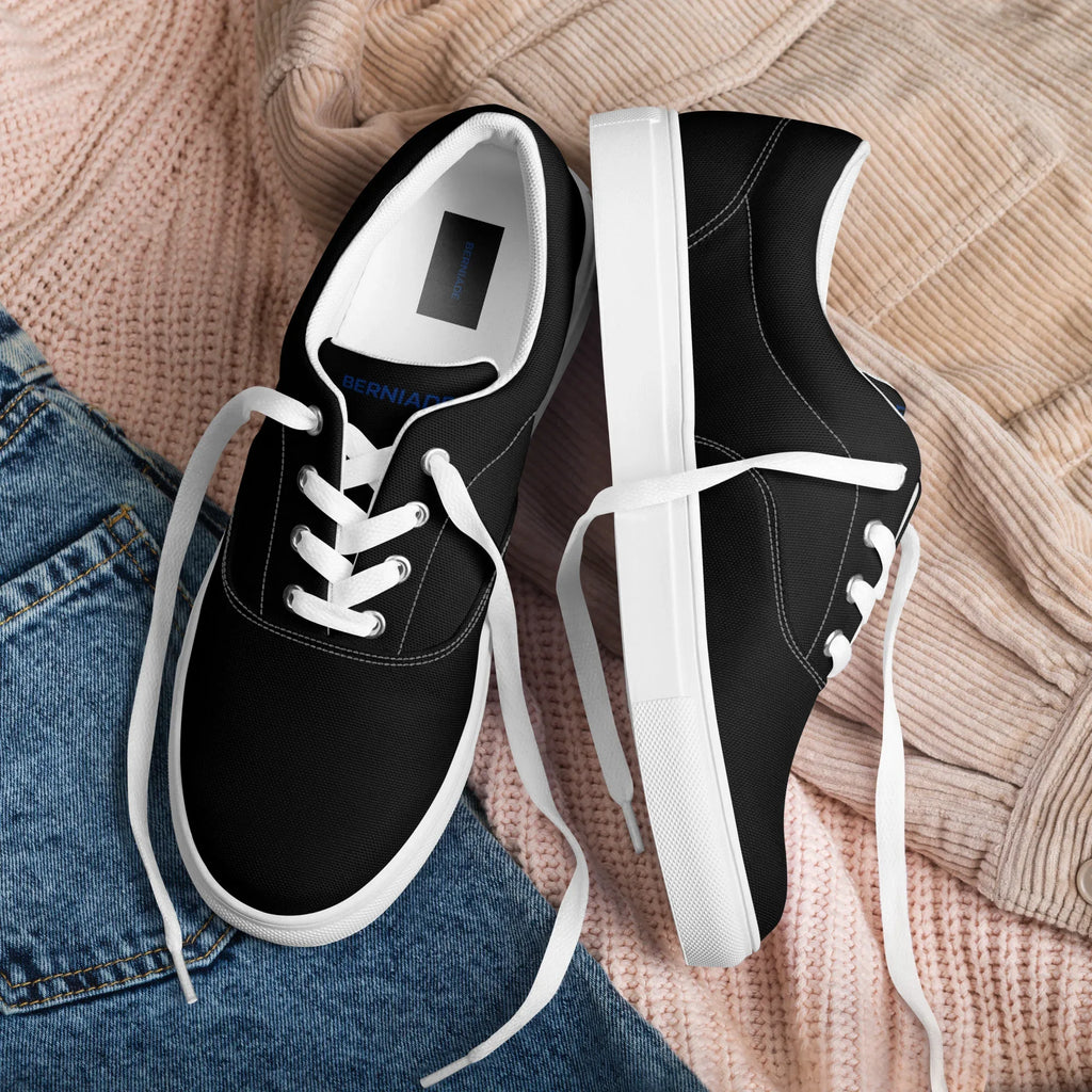 Sneaker in Tela Nera con Suola Bianca – BERNIADE - berniade